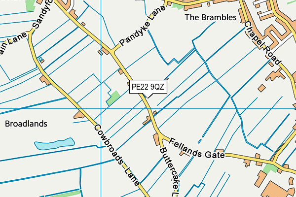 PE22 9QZ map - OS VectorMap District (Ordnance Survey)