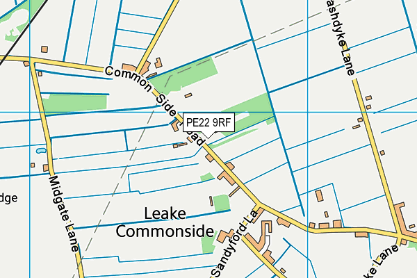 PE22 9RF map - OS VectorMap District (Ordnance Survey)