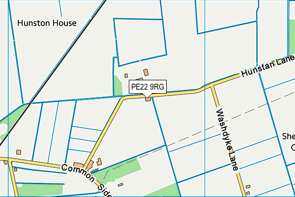 PE22 9RG map - OS VectorMap District (Ordnance Survey)