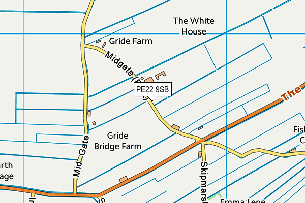 PE22 9SB map - OS VectorMap District (Ordnance Survey)