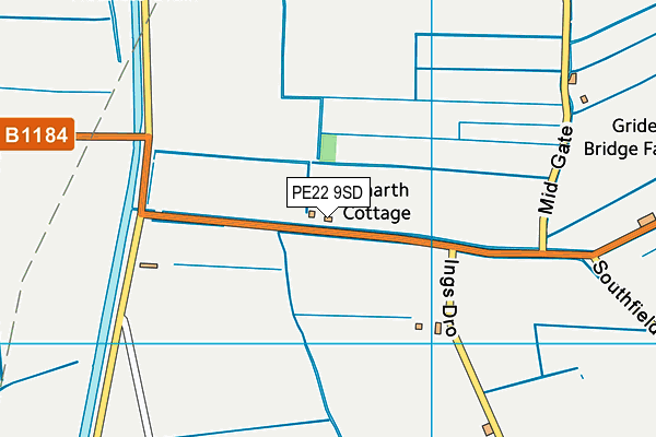 PE22 9SD map - OS VectorMap District (Ordnance Survey)