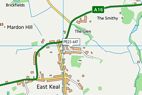 PE23 4AT map - OS VectorMap District (Ordnance Survey)