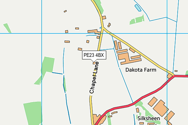 PE23 4BX map - OS VectorMap District (Ordnance Survey)