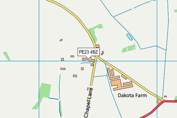 PE23 4BZ map - OS VectorMap District (Ordnance Survey)