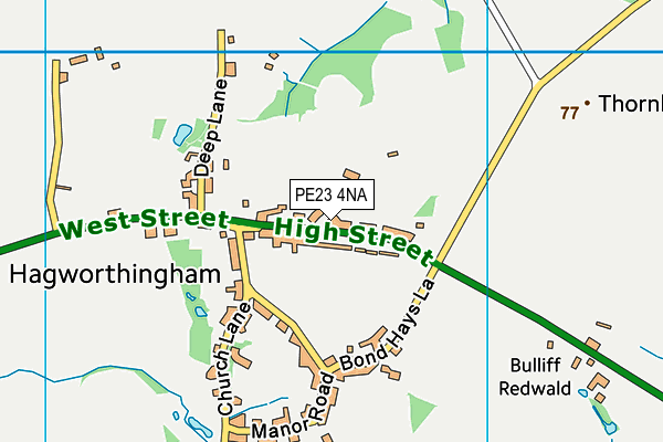 PE23 4NA map - OS VectorMap District (Ordnance Survey)