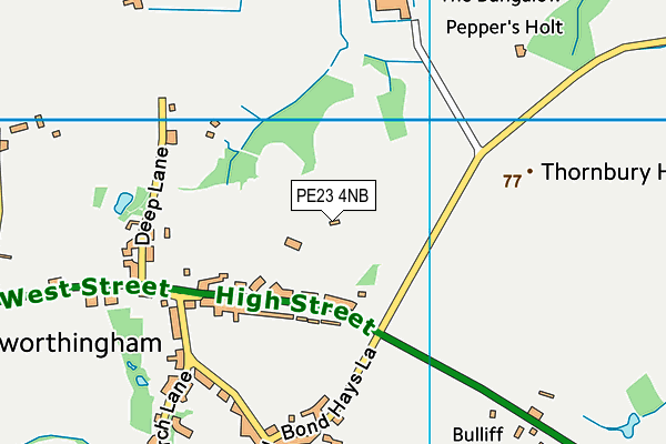 PE23 4NB map - OS VectorMap District (Ordnance Survey)