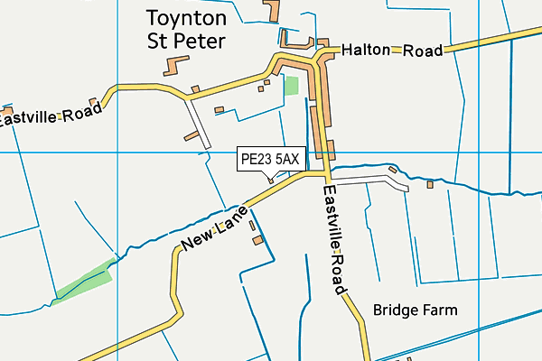 PE23 5AX map - OS VectorMap District (Ordnance Survey)