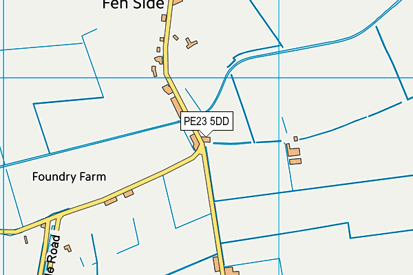 PE23 5DD map - OS VectorMap District (Ordnance Survey)