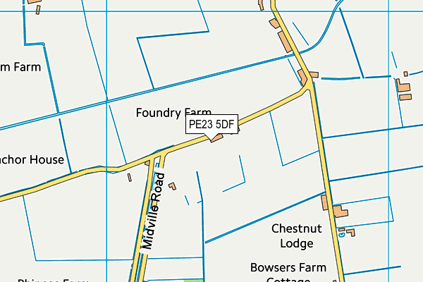PE23 5DF map - OS VectorMap District (Ordnance Survey)