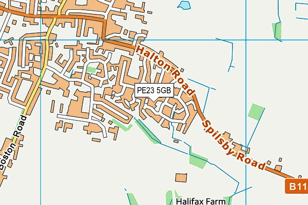 PE23 5GB map - OS VectorMap District (Ordnance Survey)