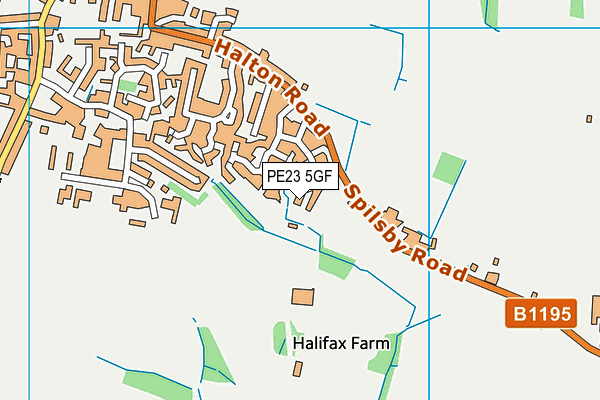 PE23 5GF map - OS VectorMap District (Ordnance Survey)