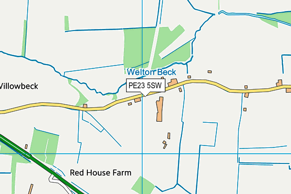 PE23 5SW map - OS VectorMap District (Ordnance Survey)