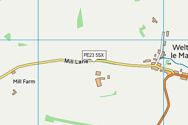 PE23 5SX map - OS VectorMap District (Ordnance Survey)