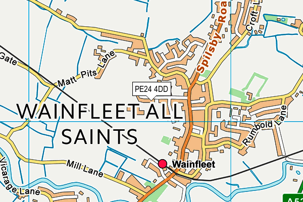 The Wainfleet Magdalen Church of England/Methodist School map (PE24 4DD) - OS VectorMap District (Ordnance Survey)