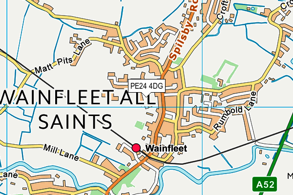 Wainfleet All Saints Playing Field map (PE24 4DG) - OS VectorMap District (Ordnance Survey)