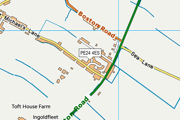PE24 4ES map - OS VectorMap District (Ordnance Survey)