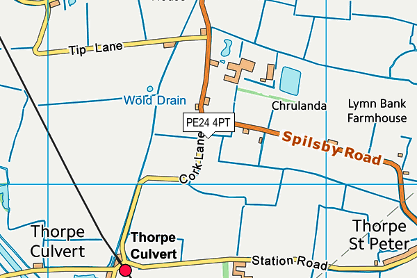 PE24 4PT map - OS VectorMap District (Ordnance Survey)