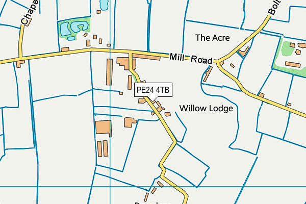 Addlethorpe Indoor Bowls Club (Closed) map (PE24 4TB) - OS VectorMap District (Ordnance Survey)