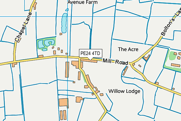 PE24 4TD map - OS VectorMap District (Ordnance Survey)