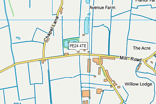 PE24 4TE map - OS VectorMap District (Ordnance Survey)