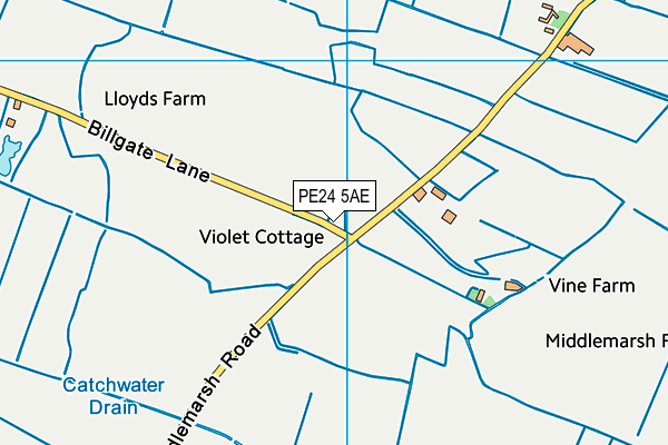 PE24 5AE map - OS VectorMap District (Ordnance Survey)