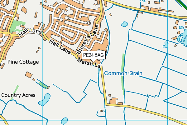 PE24 5AG map - OS VectorMap District (Ordnance Survey)