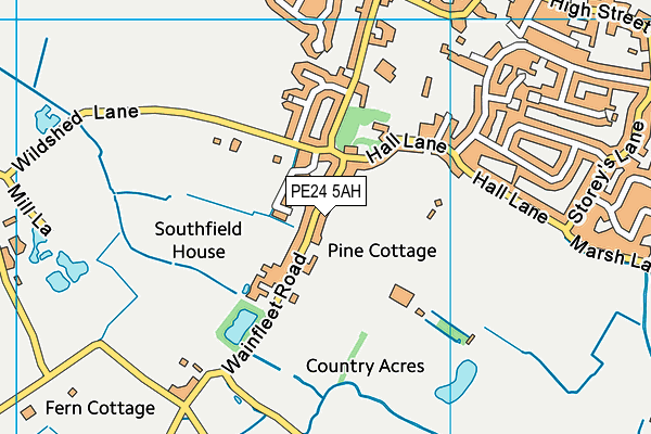 PE24 5AH map - OS VectorMap District (Ordnance Survey)