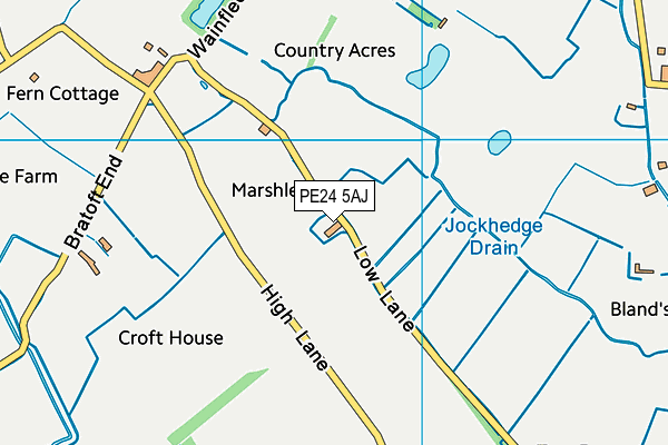 PE24 5AJ map - OS VectorMap District (Ordnance Survey)