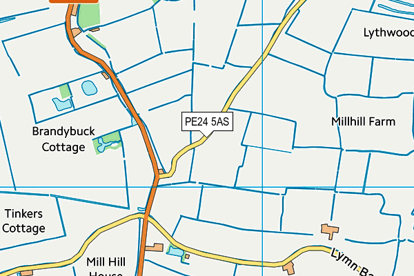 PE24 5AS map - OS VectorMap District (Ordnance Survey)