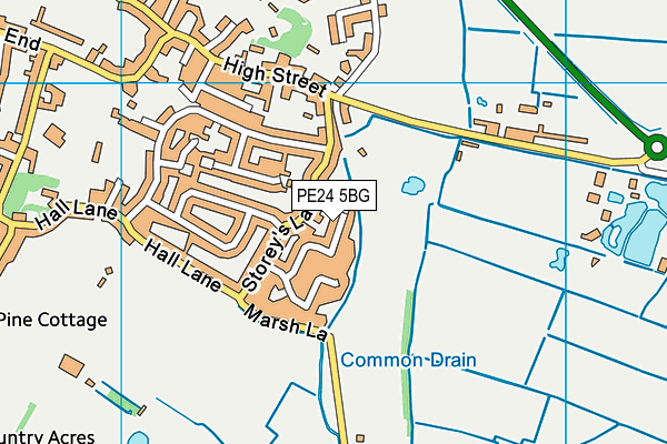 PE24 5BG map - OS VectorMap District (Ordnance Survey)