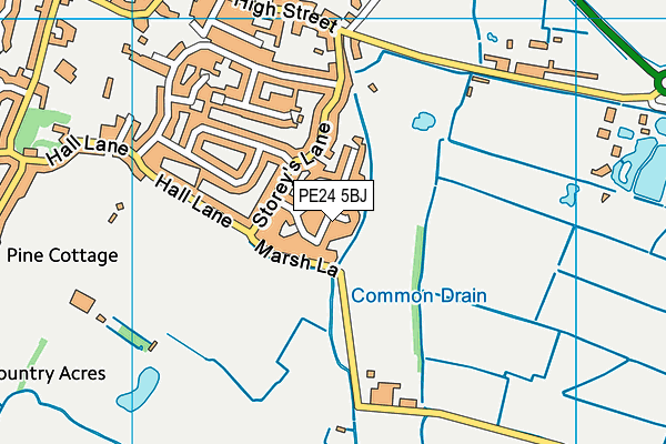 PE24 5BJ map - OS VectorMap District (Ordnance Survey)