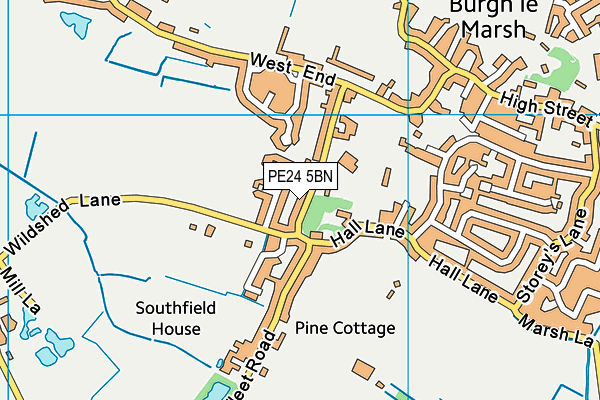 PE24 5BN map - OS VectorMap District (Ordnance Survey)