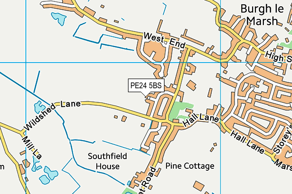 PE24 5BS map - OS VectorMap District (Ordnance Survey)