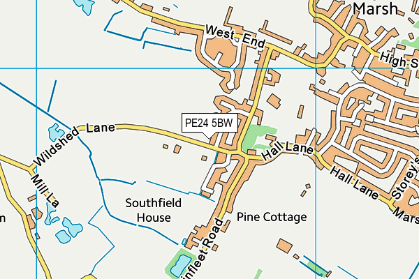 PE24 5BW map - OS VectorMap District (Ordnance Survey)
