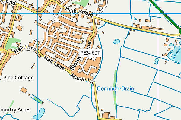 PE24 5DT map - OS VectorMap District (Ordnance Survey)