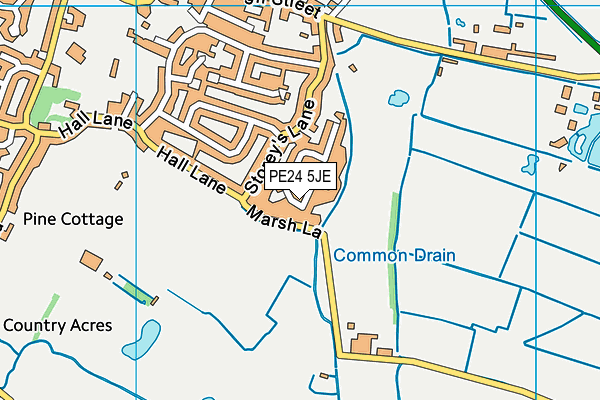 PE24 5JE map - OS VectorMap District (Ordnance Survey)