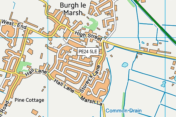 PE24 5LE map - OS VectorMap District (Ordnance Survey)