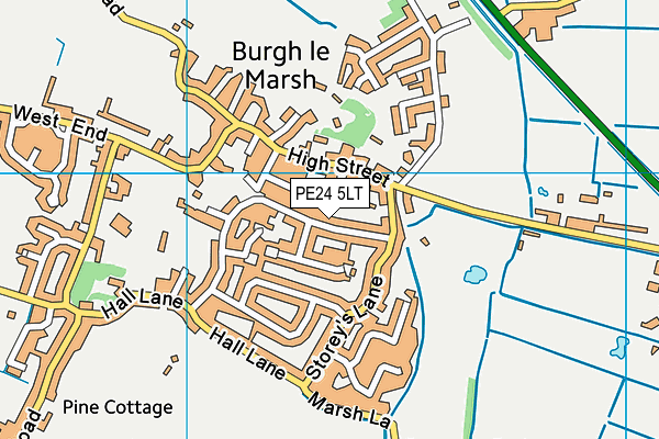 PE24 5LT map - OS VectorMap District (Ordnance Survey)