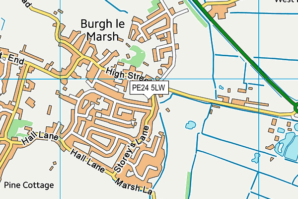 PE24 5LW map - OS VectorMap District (Ordnance Survey)