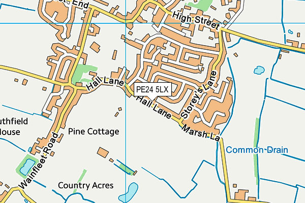 PE24 5LX map - OS VectorMap District (Ordnance Survey)