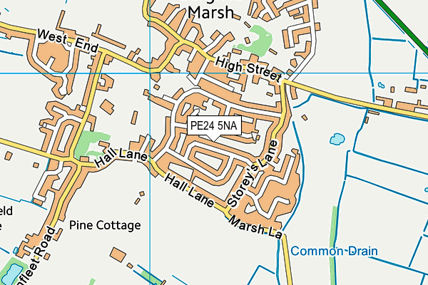 PE24 5NA map - OS VectorMap District (Ordnance Survey)