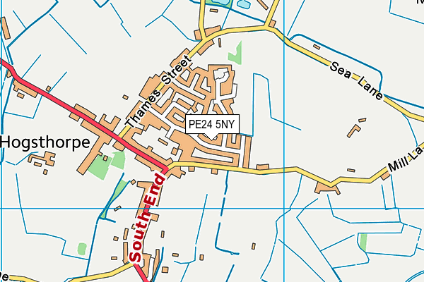 PE24 5NY map - OS VectorMap District (Ordnance Survey)