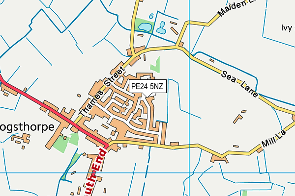 PE24 5NZ map - OS VectorMap District (Ordnance Survey)