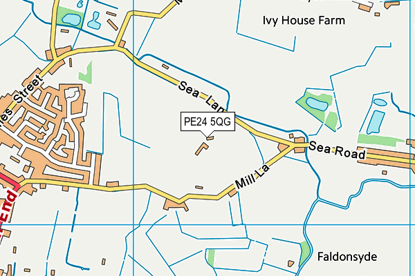 PE24 5QG map - OS VectorMap District (Ordnance Survey)