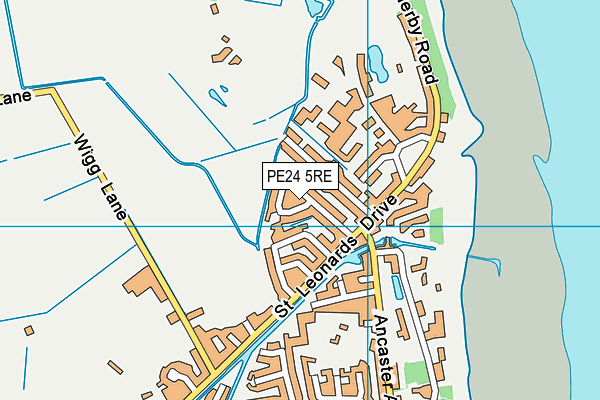 PE24 5RE map - OS VectorMap District (Ordnance Survey)