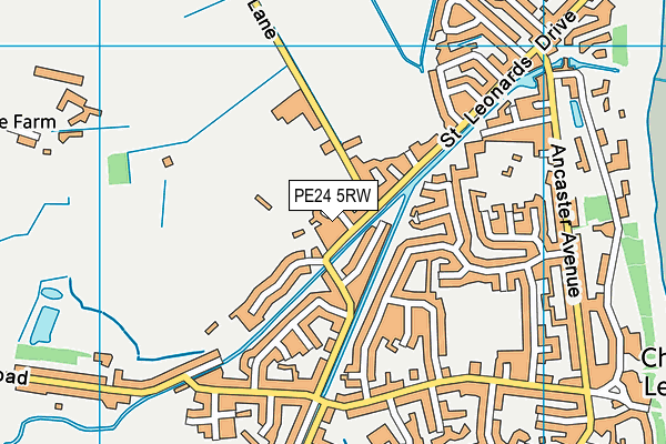 PE24 5RW map - OS VectorMap District (Ordnance Survey)