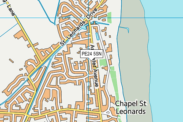 PE24 5SN map - OS VectorMap District (Ordnance Survey)