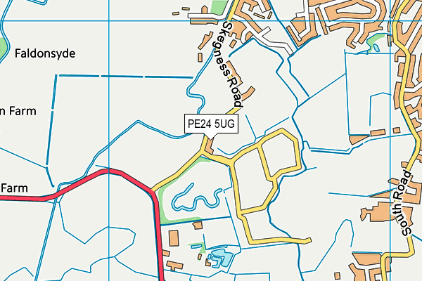 PE24 5UG map - OS VectorMap District (Ordnance Survey)