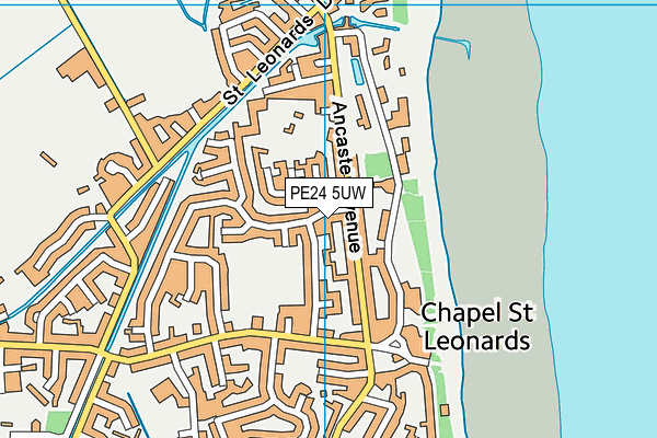 PE24 5UW map - OS VectorMap District (Ordnance Survey)