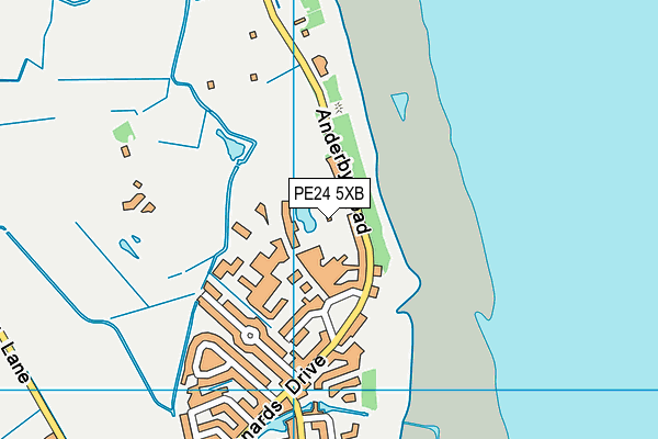 PE24 5XB map - OS VectorMap District (Ordnance Survey)